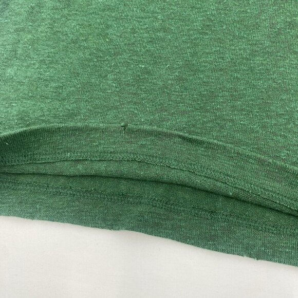Aerie Size Small Breezy Boyfriend Linen Blend T-Shirt Green Happy Right Here - Picture 9 of 13